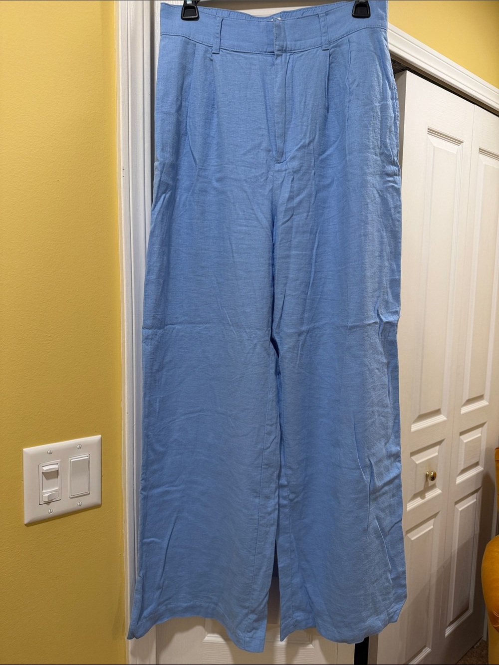 Light Blue Wide-Leg Women's Pants